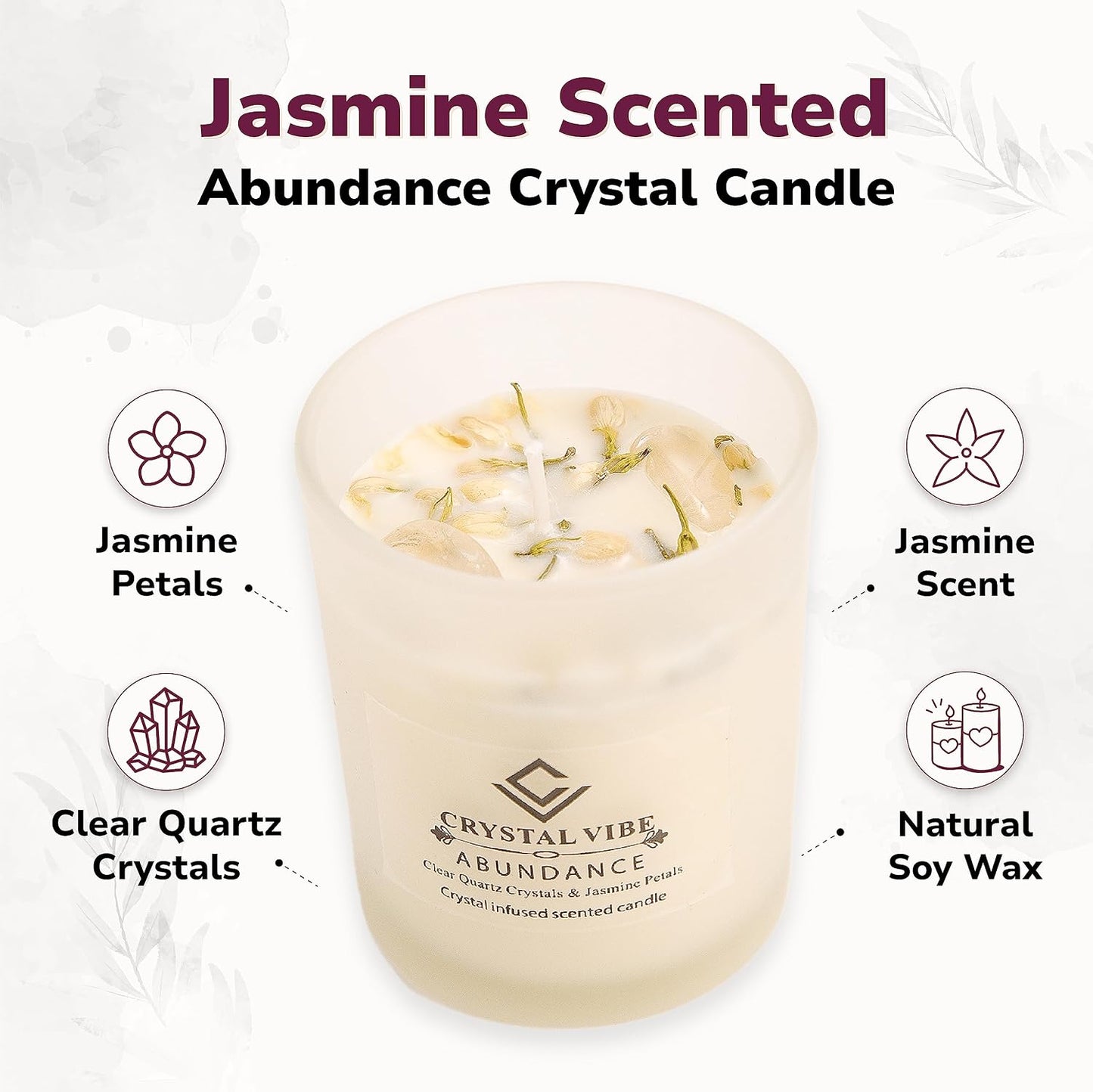 Crystal Vibes Scented Candle for Aromatherapy & Meditation | Long-Lasting Fragrance | Relaxing Home Décor | Stress Relief & Calm Ambience