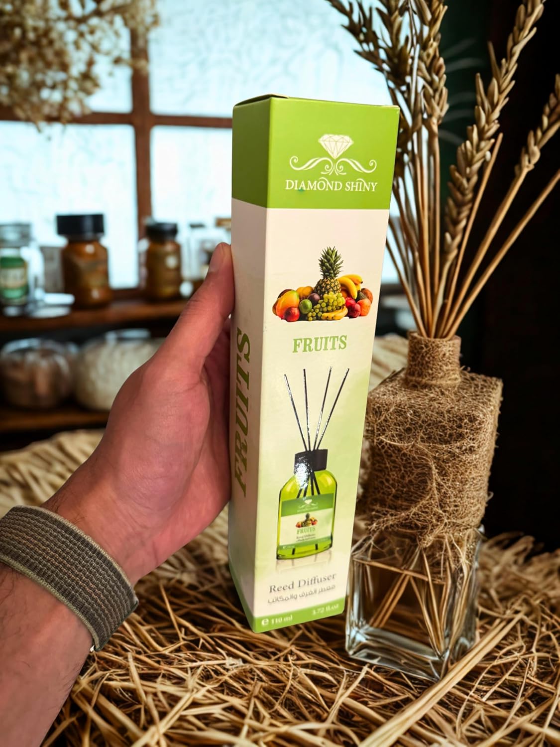 Reed Diffuser, 3.72 fl oz, Home Fragrance Set (Fruits)