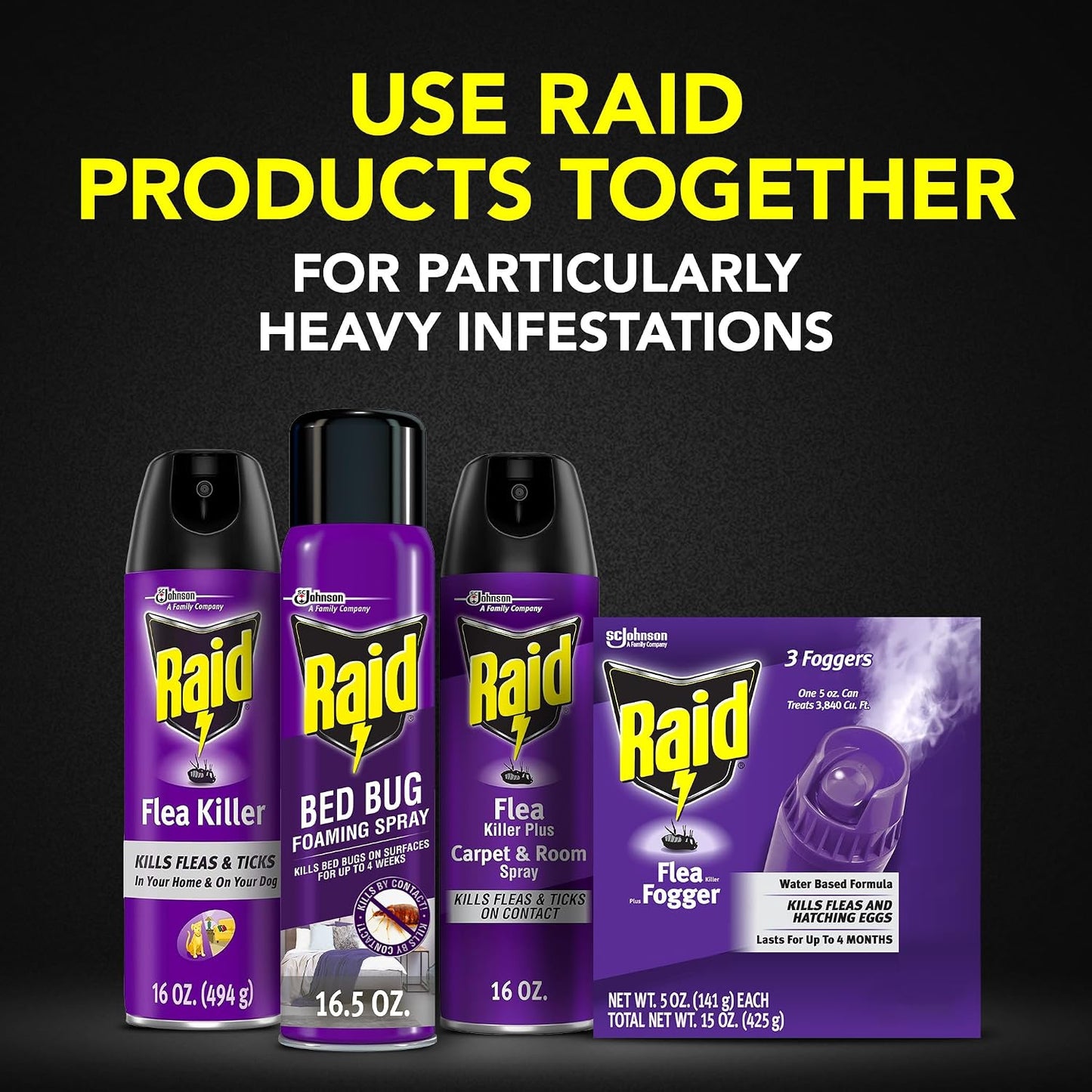 Raid Bed Bug Foaming Spray, Indoor Insecticide Kills Bed Bugs & Eggs, 16.5 oz