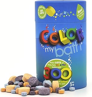 – Bath Color Tablets for Kids, 300 Count Jar – Color Changing, Non-Toxic, Non-Staining, Fragrance-Free – Mix Your Own Rainbow and Make Bathtime Fun & Educational - Made in USA (1-Pack)