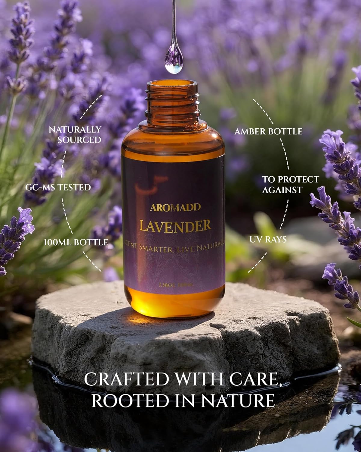 Aromadd Lavender Diffuser Oil Inspired by Classic Botanical Gardens, Premium Fragrance Oils for Waterless Diffuser, Classic Botanical Lavender Scent, Long-Lasting Home Fragrance - 3.38 fl oz (100 mL)