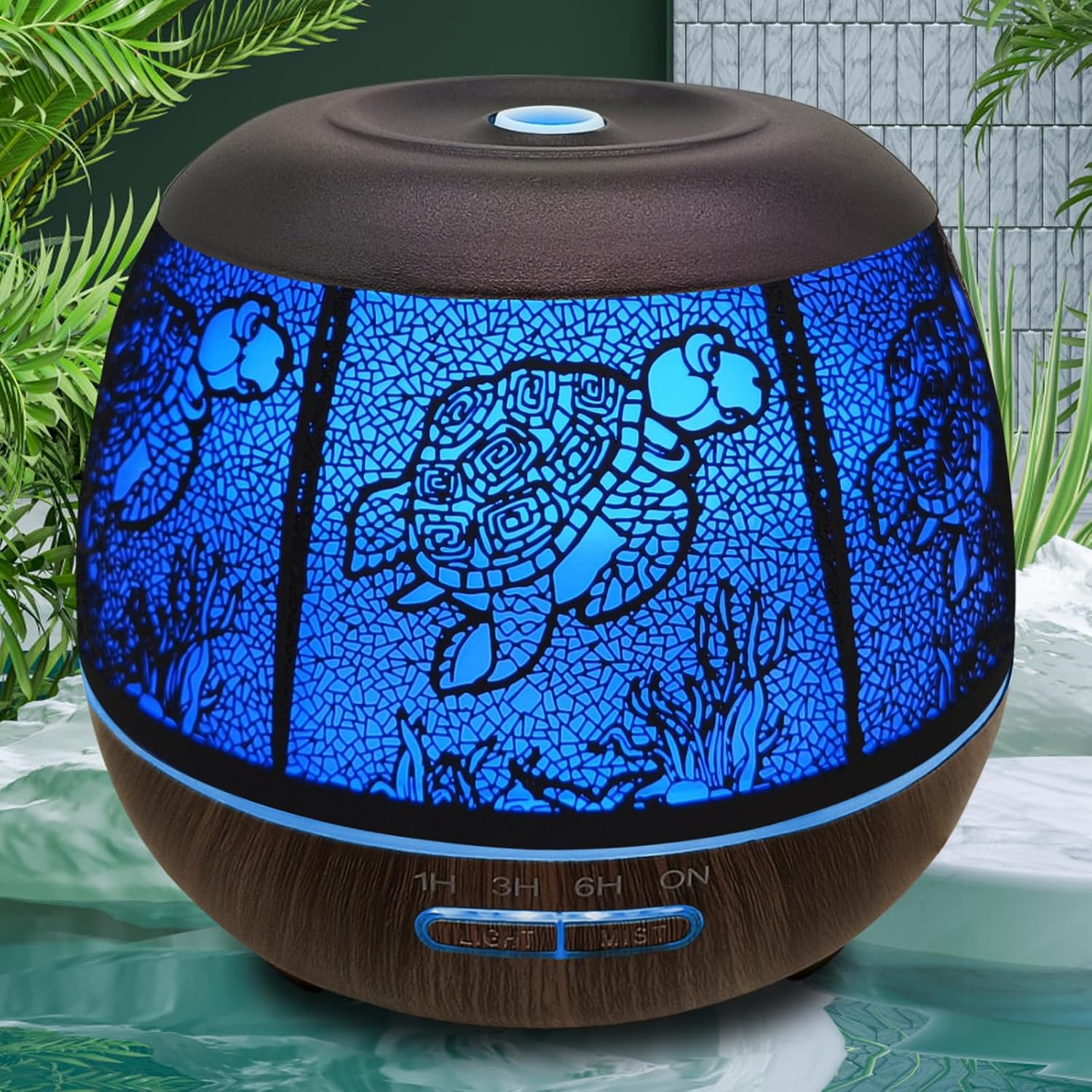 Essential Oil Diffuser for Home,500ML Aromatherapy Diffusers for Essential Oils Large Room with Cool Mist Humidifiers for Bedroom,7 Colors Changed & 3 Mist Mode Automatic Shut-Off - Turtle