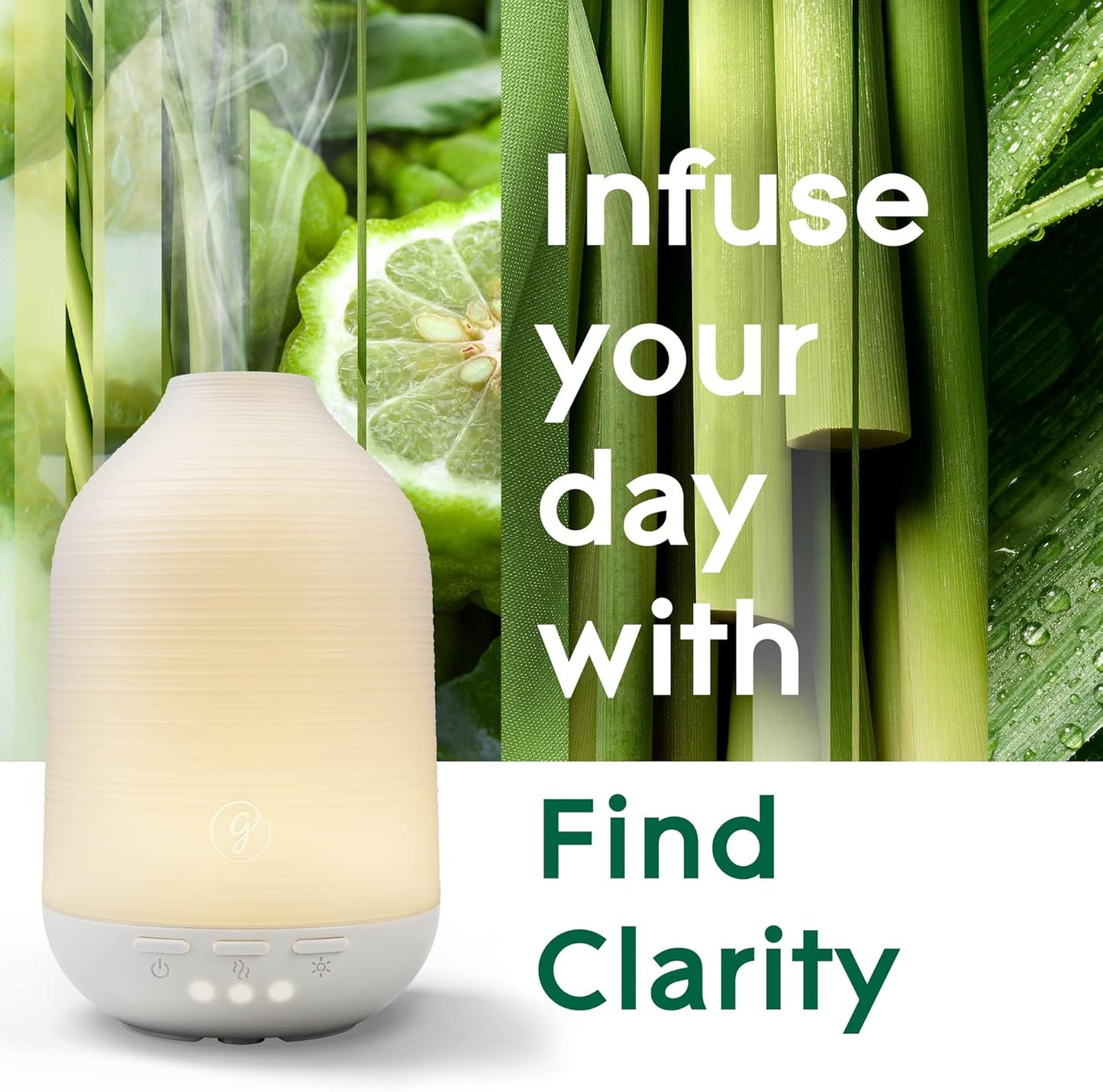 Glade Aromatherapy Diffuser & Essential Oil, Air Freshener for Home, Find Clarity Scent with Notes of Bergamot & Lemongrass, 0.56 Fl Oz