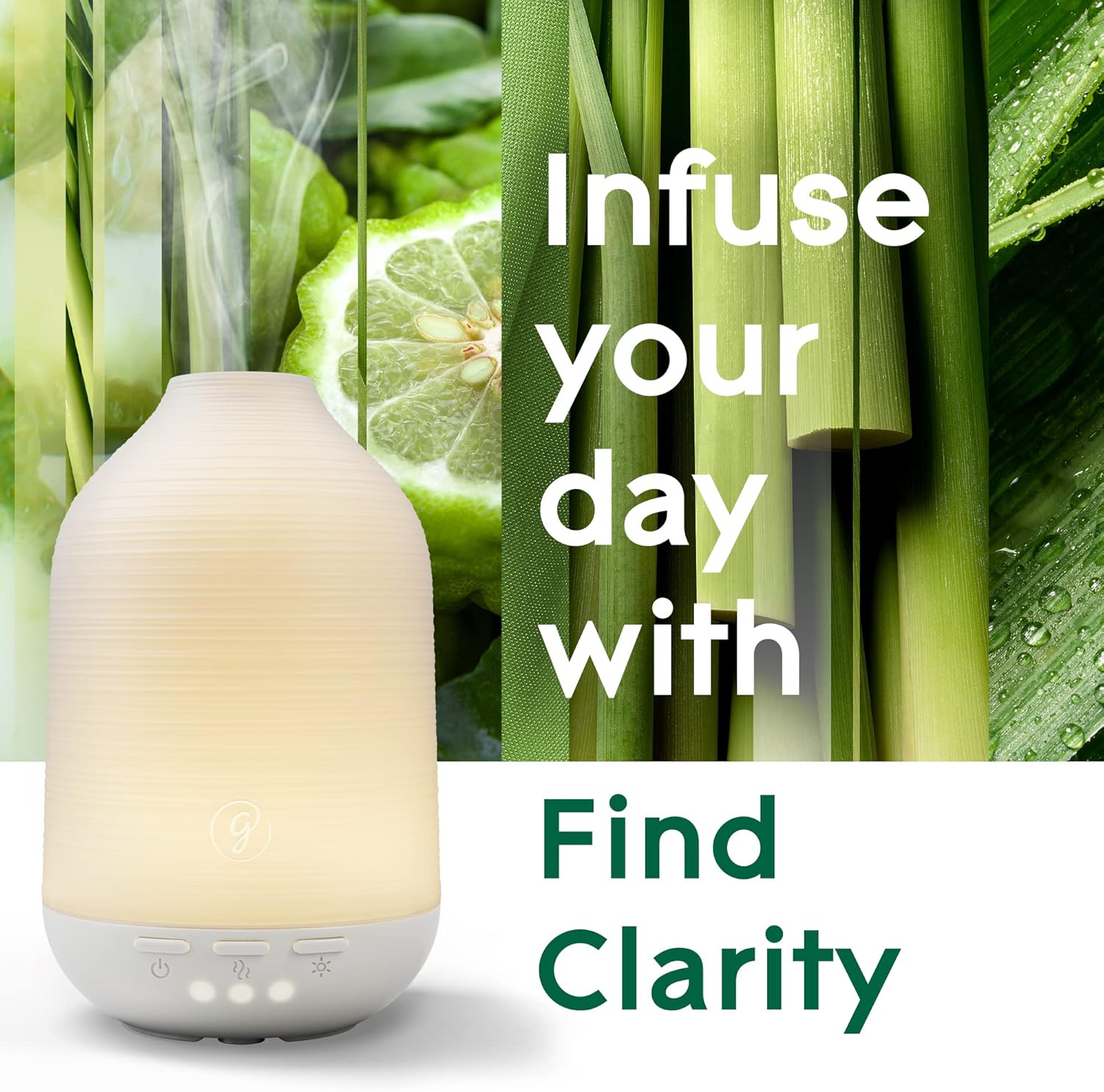 Glade Aromatherapy Diffuser & Essential Oil, Air Freshener for Home, Find Clarity Scent with Notes of Bergamot & Lemongrass, 0.56 Fl Oz