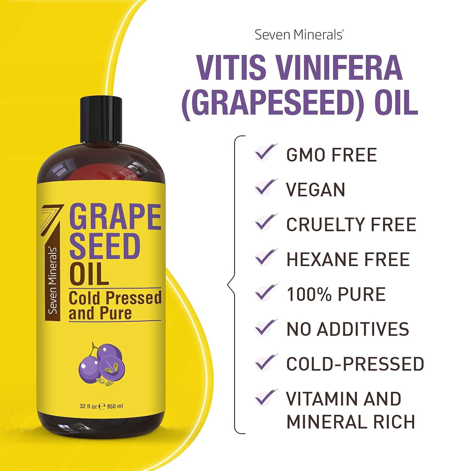 Seven Minerals Pure Apricot Kernel Oil & Pure Grapeseed Oil