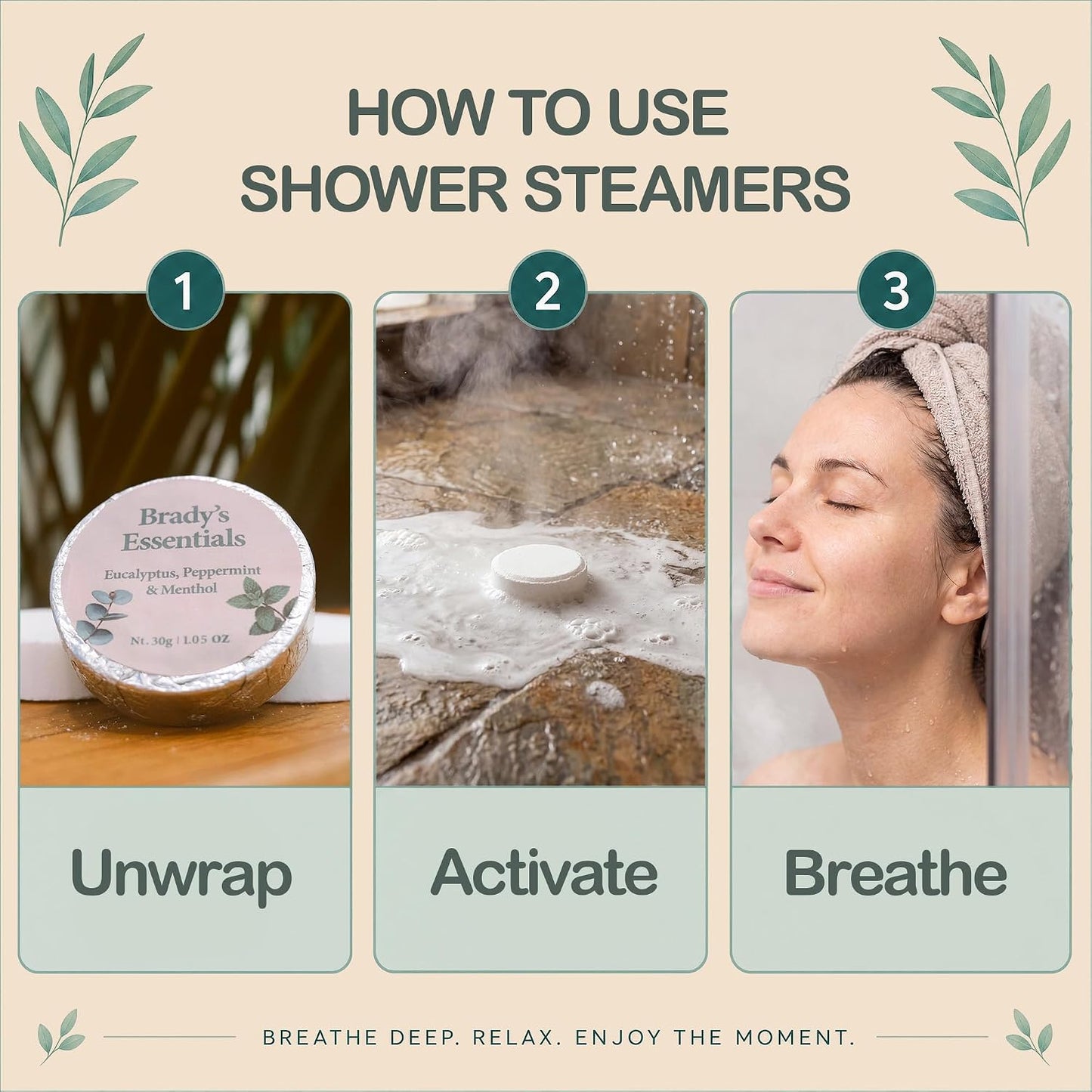 Sinus Blend Shower Steamers Aromatherapy 8 Pack - Eucalyptus, Peppermint & Menthol - Natural Essential Oils for Stress Relief - Self Care Gifts for Women & Men - Organic & Vegan