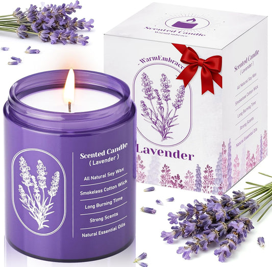 WarmEmbrace Lavender Scented Soy Candle for Women & Men