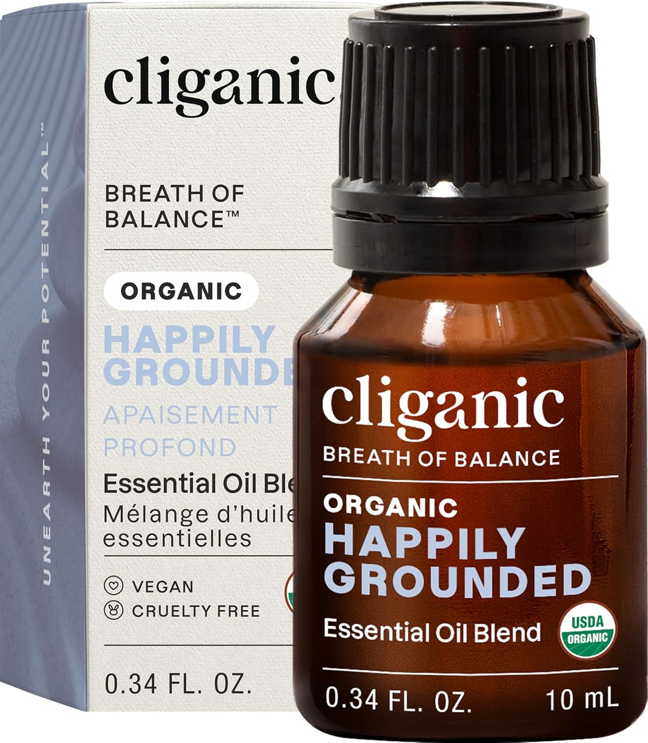 Cliganic Organic Essential Oils Blend - Happily Grounded - Breath of Balance (Packaging May Vary)