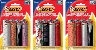 BIC Maxi Pocket Lighters, Long-Lasting and Reliable Candle Lighters, Fashion Collection, 12-Pack (Designs May Vary)