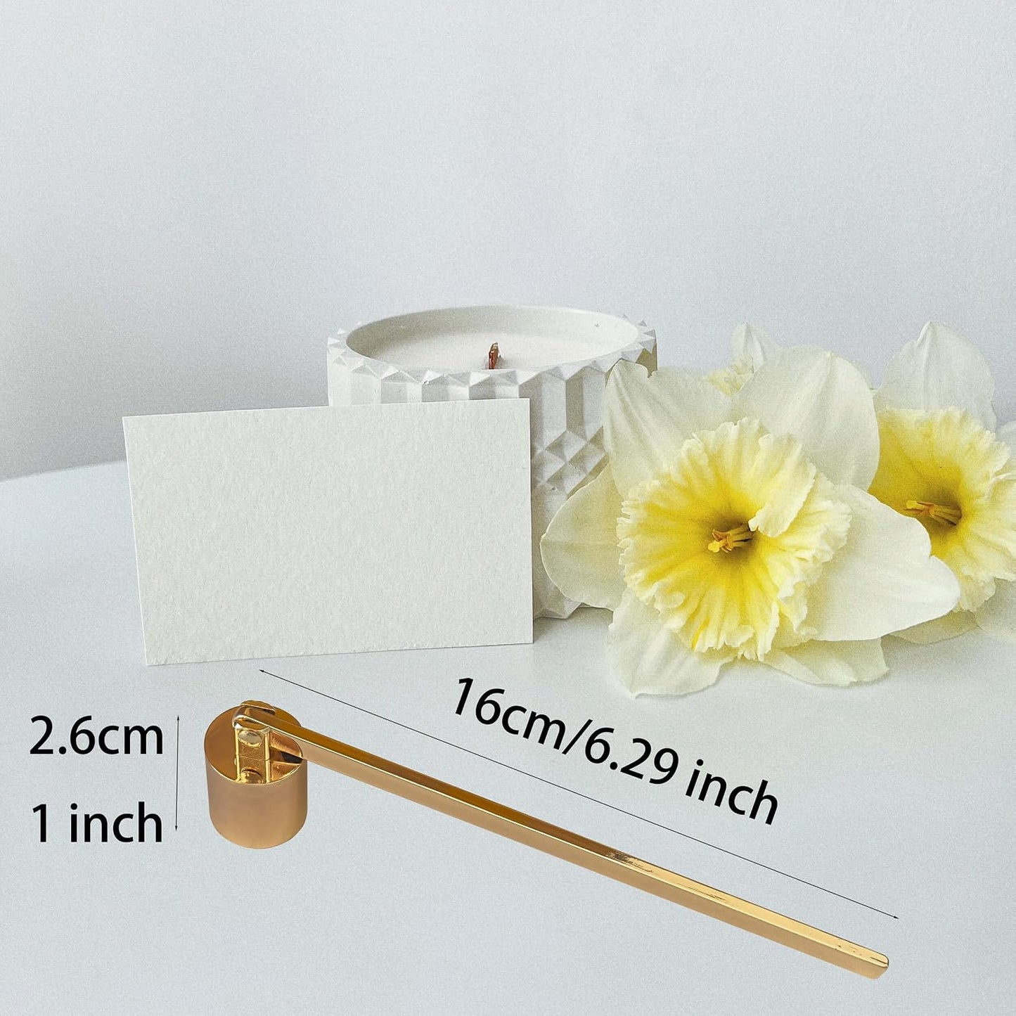 Candle Snuffer, Golden Candle Snuffer Extinguisher with Long Handle, Gold Color Stainless Steel Wick Flame Snuffer for Putting Out Candle Flame Safely