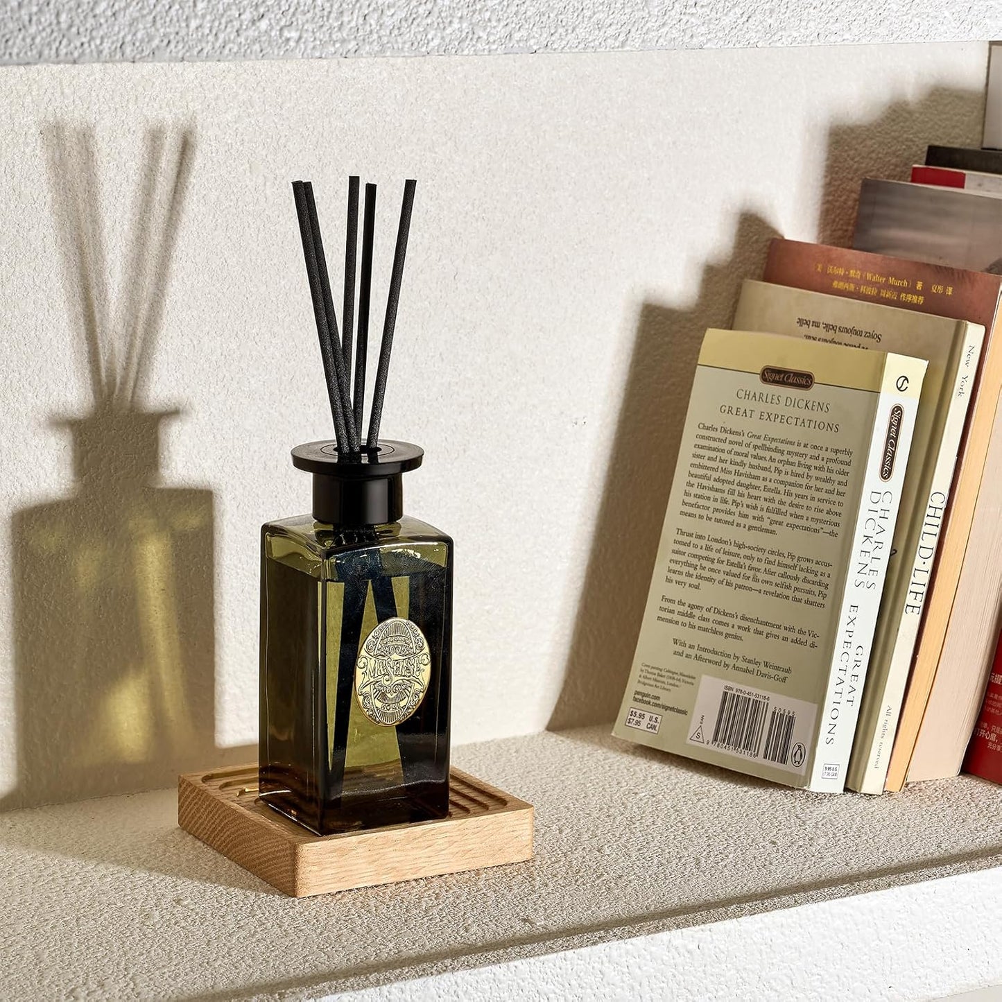 M&SENSE 6.3 oz Large Reed Diffuser Set | Lime+Basil Scent Oil Diffuser with Sticks | Hotel Collection Non-Toxic Home Fragrance |for Bedroom Bathroom Living Room