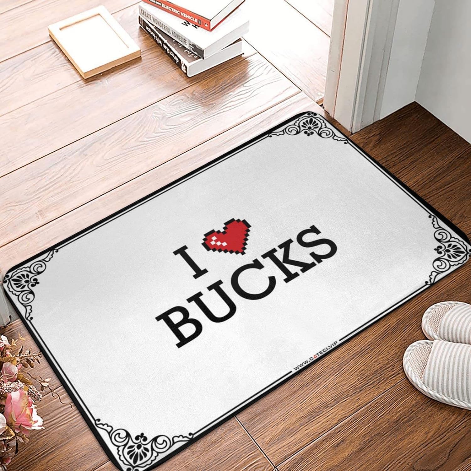 Nature Indoor/Outdoor Door Mat I Love Bucks - Foot | Bee Welcome/Bubble Bath Mat Tub Spa Massager - Heavy Duty Outdoor & Kitchen Washable(50X80CM)