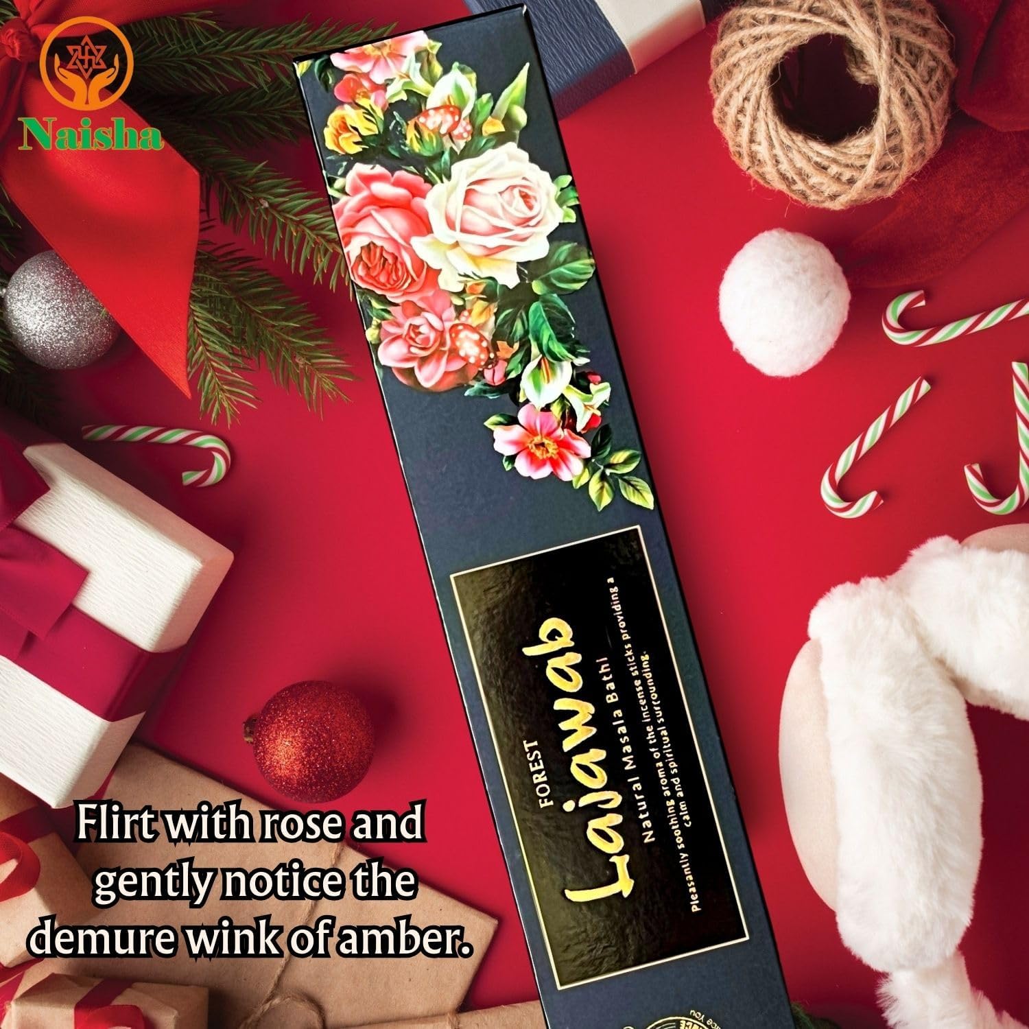 Naisha Incense Sticks Gift Set of 4 (50 Gm Each) Fine Quality Sticks for Positivity Yoga & Meditation, Long Lasting Fragrance, Mystic Lavender, Chandan Wood, Lajawab, Yogi (Good Vibes)
