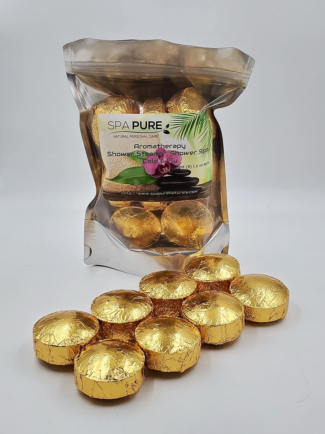 Spa Pure Cold Relief Aromatherapy: Shower Steamers, Shower Bombs, Bath Melts, USA Made with 100% Pure Essential Oils - Transform Your Shower 8 Count (Pack of 1)