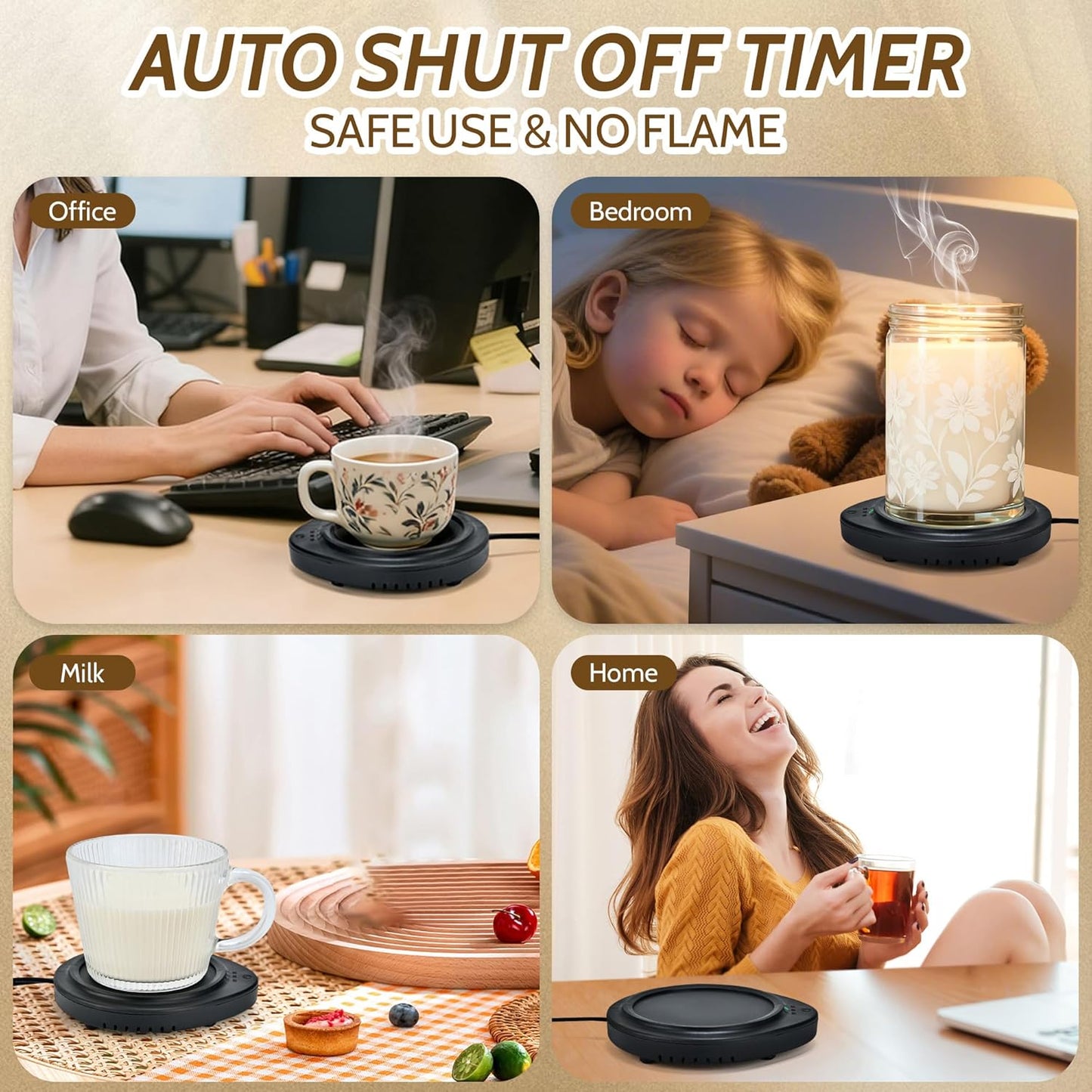 Candle Warmer with Timer, Coffee Mug Warmers for Large Jar,Safely Releases Scents Without a Flame, Melt The Candle Quickly, Enjoy Your Warm Coffee Tea. Gifts for Festival Birthday Women Men Mom Dad