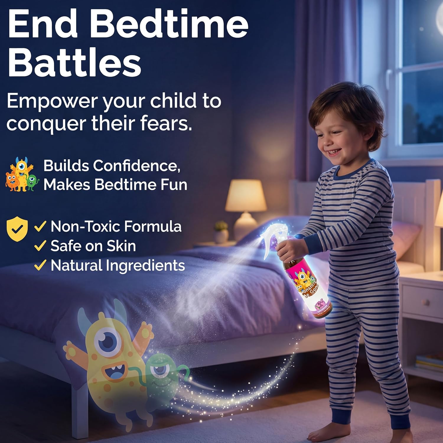 Monsters Be Gone Body and Linen Spray Sweet Dreams Odor Neutralizer Natural Non-Toxic Child Confidence Builder Room Freshener (Sweet Dreams)