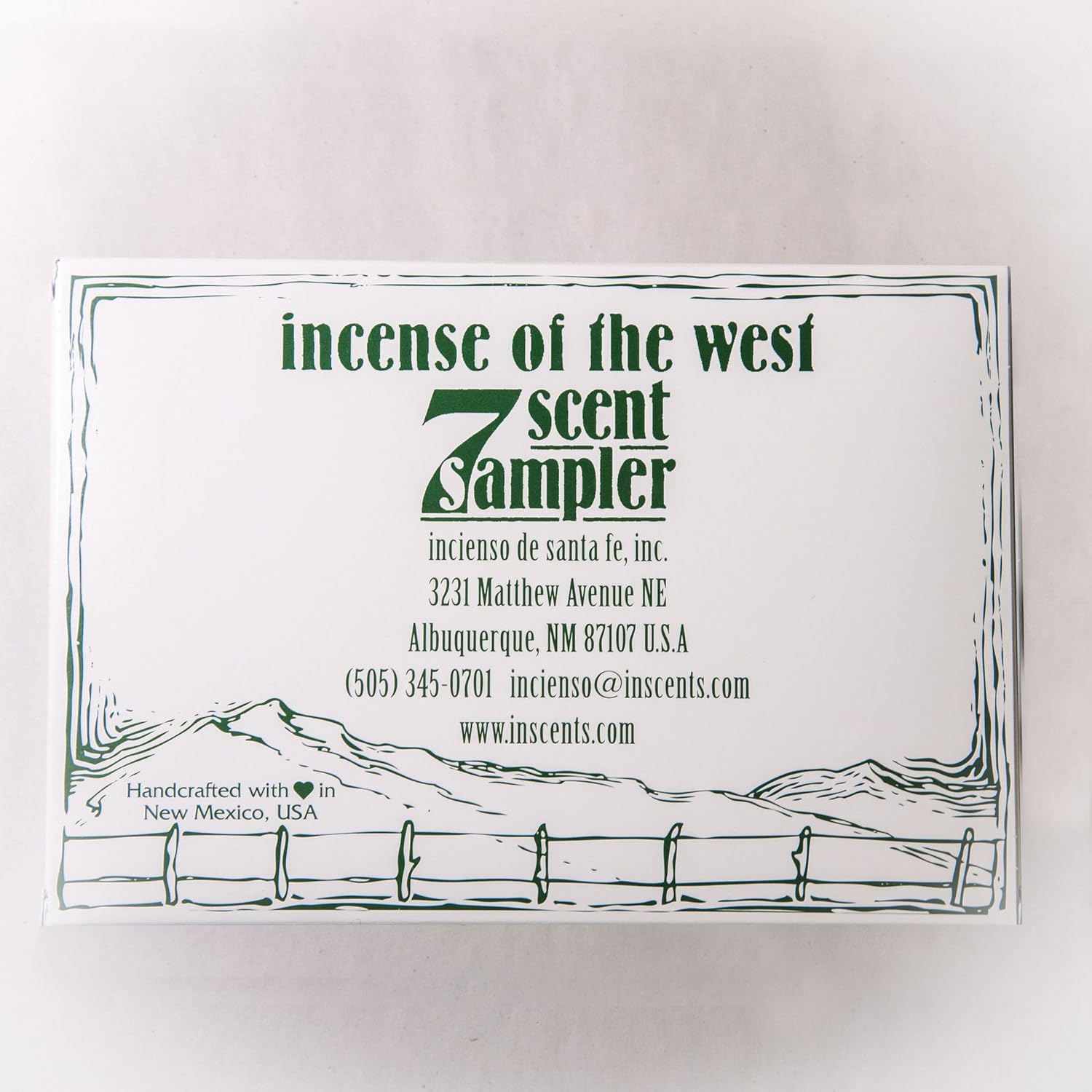 Incienso de Santa Fe - 7 Scent Sampler Natural Wood Incense with Burner, Includes Piñon, Cedar, Juniper, Hickory, Alder, Mesquite, and Fir Balsam (70 Bricks) - Made in the USA