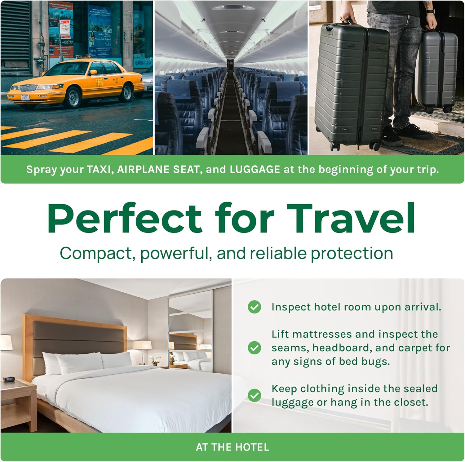 Hygea Natural Extra Strength Bed Bug Killer & Mite Travel Spray,TSA Approved Size, Child & Pet-Friendly, Stain & Odor Free, for Hotel, Suitcase, Backpack, Shoes, 66% Stronger Natural Formula(3oz)