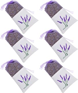 MAGICLULU 6pcs Lavender Scented Sachet Bags Fabric Air Freshener for Drawer and Suitcase, Portable Fragrant Sachets that Keep Clothes Smelling Fresh and Pleasant
