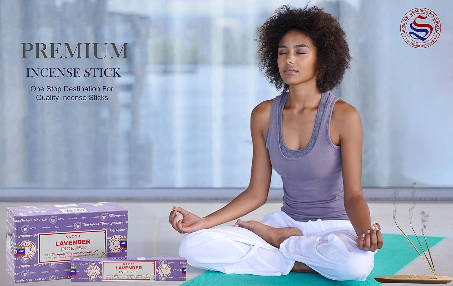 EARTH Satya Lavender Incense Sticks 15 GMS (Pack of 12) (Green Certified) Indian Perfumed Hand Rolled Agarbatti Perfect for Worship,Relaxation, Medication.