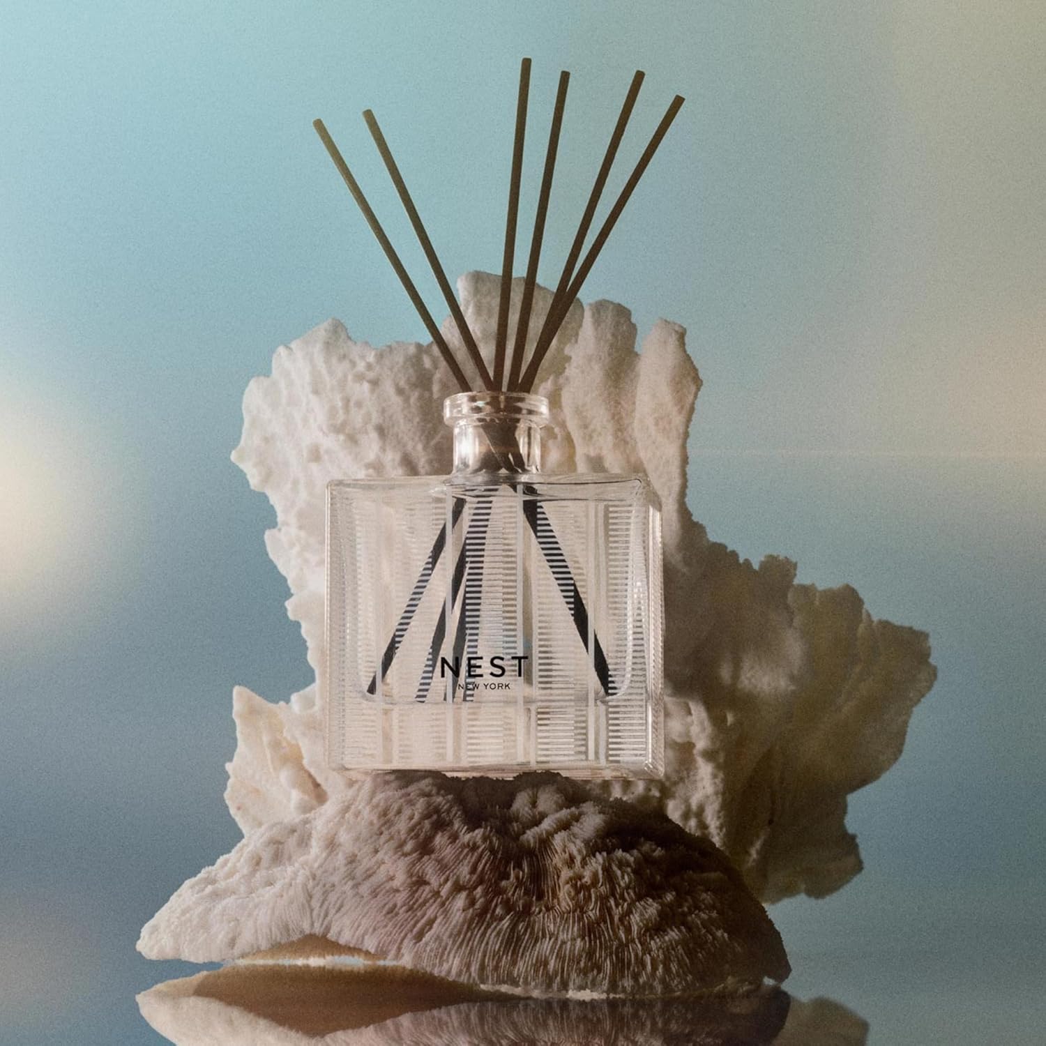 NEST New York Reed Diffuser Liquid Refill, Ocean Mist & Sea Salt - 5.9 fl oz - Fragrance for Up to 90 Days - Flame Free