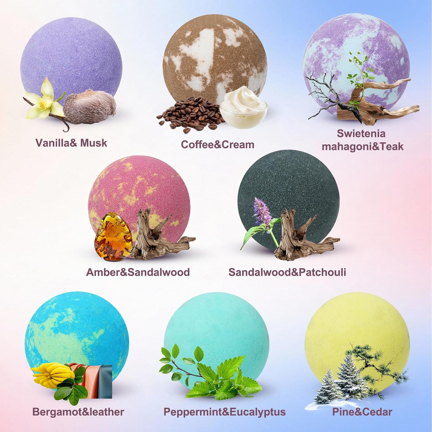 Bath Bombs for Men and Women, Gifts Set for Women & Men with Strong Scented Handmade Organic Bath Bombs Set, Natural Essential Oils, 8 Pack Relaxing Gifts, Mother's Day Birthday Gifts