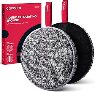 Caveem Exfoliating Body Scrubber, Bath and Body Scrub Buffer, Body Exfoliator for Remove Dead Skin, Gentle and Rough Lightweight Sponge for Shower (2 Pack)