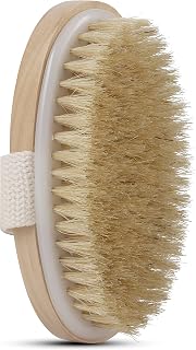 Dry Skin Body Brush - Improves Skin's Health and Beauty - Natural Bristle - Remove Dead Skin and Toxins, Cellulite Treatment, Improves Lymphatic Functions, Exfoliates, Stimulates Blood Circulation
