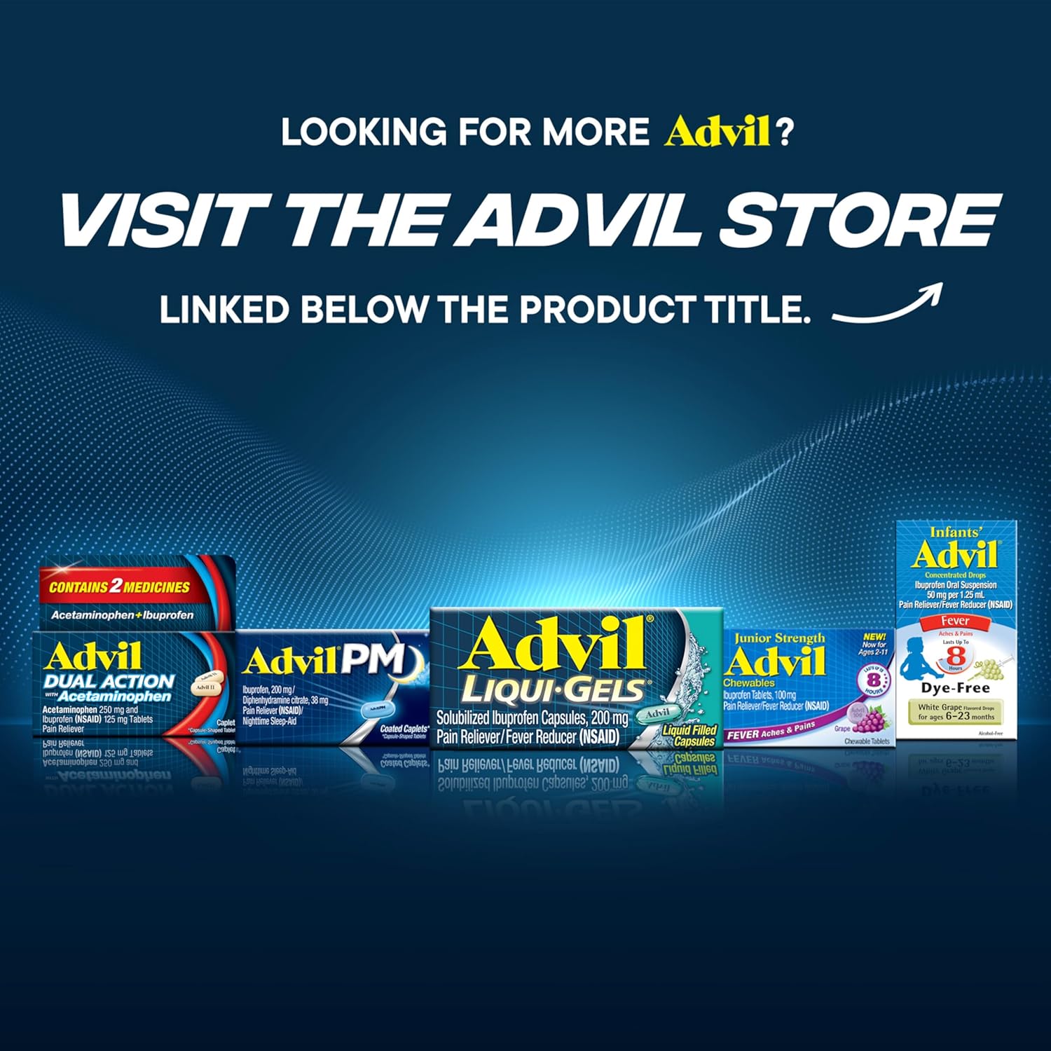Advil Dual Action Coated Caplets with Acetaminophen, 250 Mg Ibuprofen and 500 Mg Acetaminophen Per Dose (2 Dose Equivalent) for 8 Hour Pain Relief - 2 Count x 50