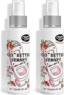 Clean-n-Fresh Toilet Spray 6.8 Oz, Hibiscus Scent, Bathroom Odor Deodorizer, A Great Air Freshener for Room, Home, Travel Size, Up to 400+ Uses, 2 Pack