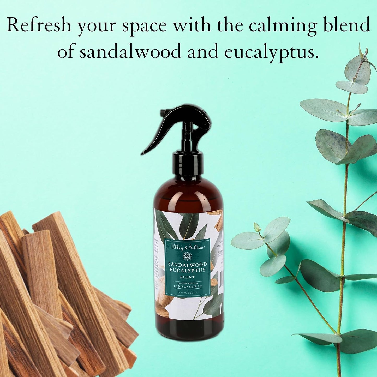 Abbey & Sullivan Linen Spray, Sandalwood Eucalyptus, 16 oz