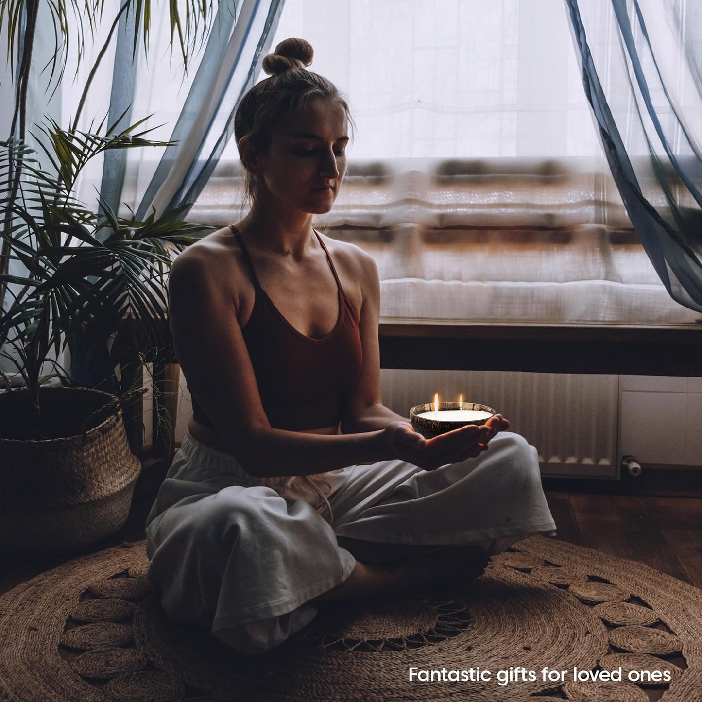 Generic Scented Soy Coconut Shell Candle - Coconut, Vanilla, Lavendar, Lemongrass, and Ocean Breeze Scents - Made with Real Reusable Cocount Shells - (Scent - Lavendar)