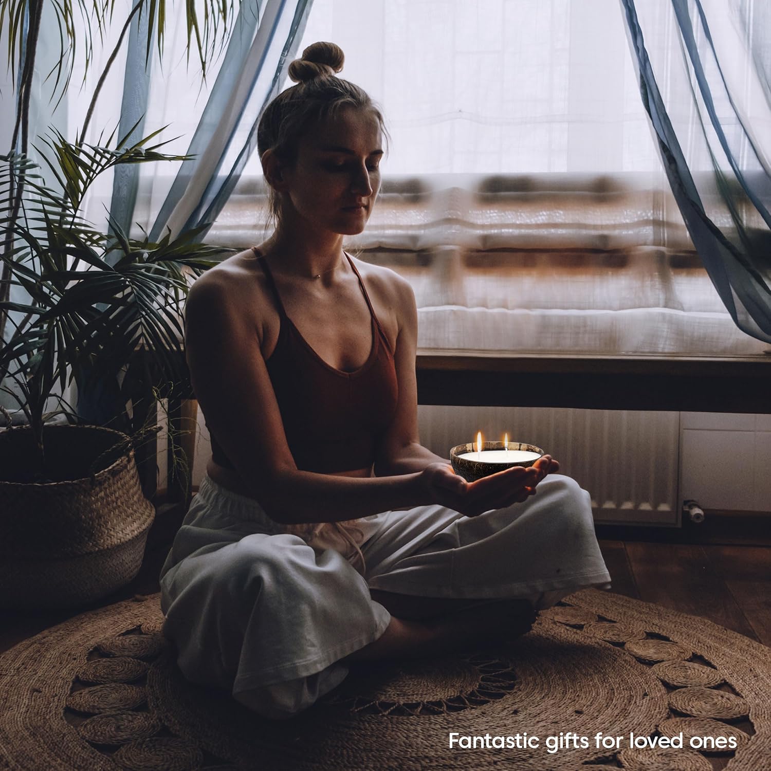 Generic Scented Soy Coconut Shell Candle - Coconut, Vanilla, Lavendar, Lemongrass, and Ocean Breeze Scents - Made with Real Reusable Cocount Shells - (Scent - Lavendar)