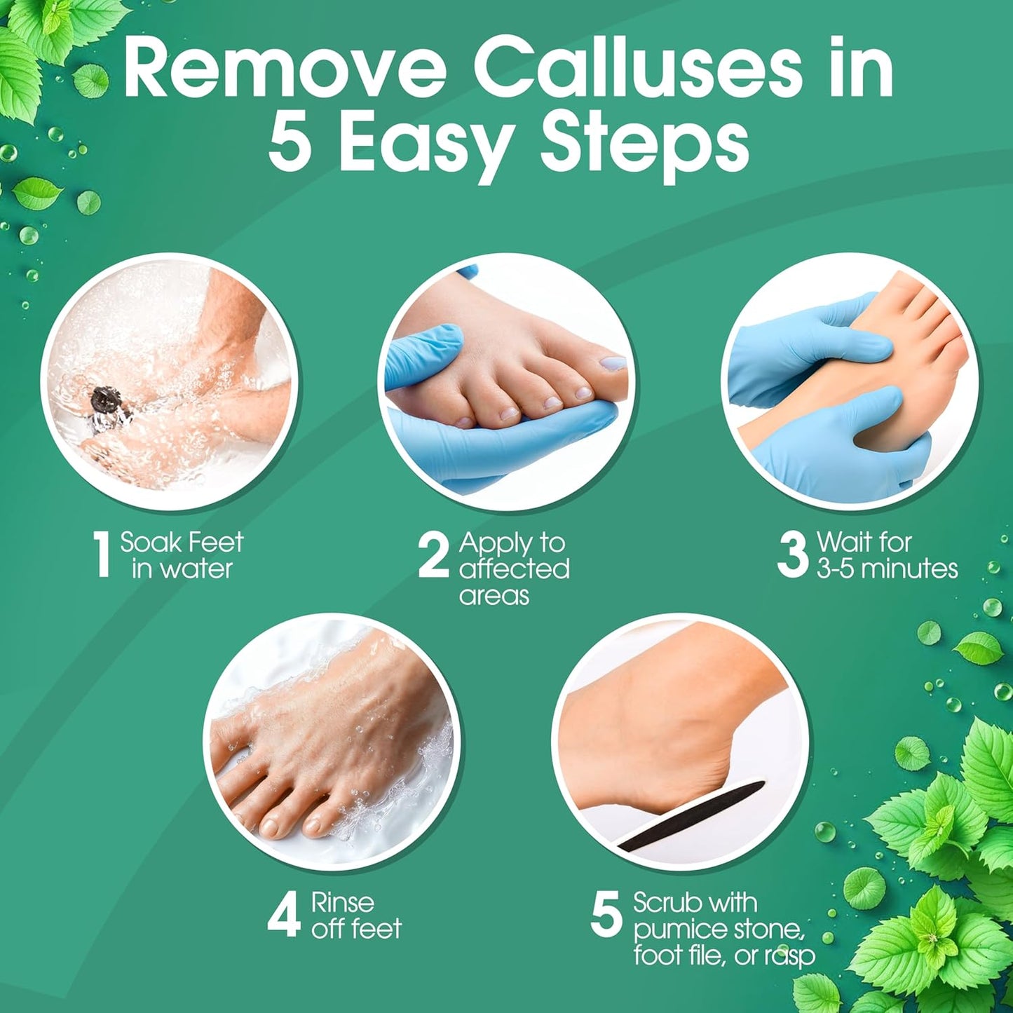 DeEnti Callus Remover for Feet, Extra Strength Foot Callus Remover Gel, 8oz Salon Grade Home Pedicure Supplies for Dry Skin, Cracked Heel, Professional Strength Foot Care, Cool Mint