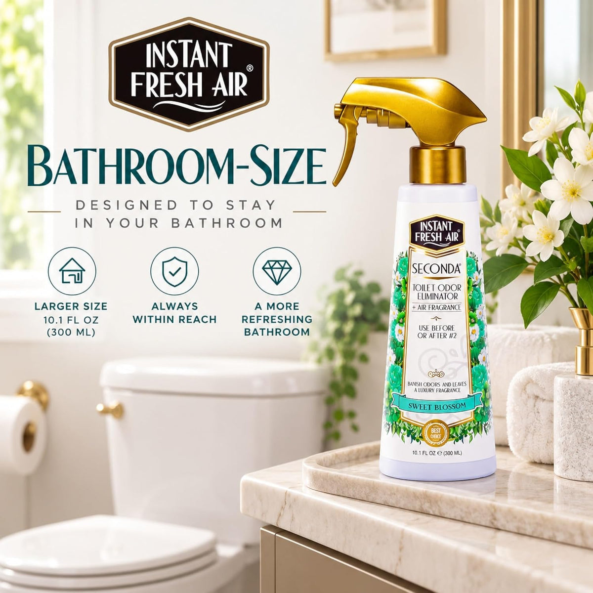 Seconda' Bathroom Air Freshener &amp; Toilet Spray - Blossom