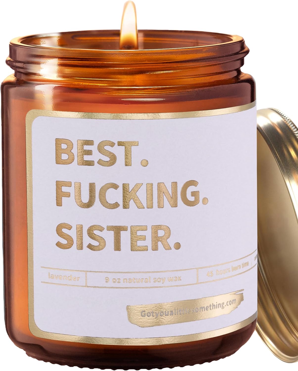 Best Sister Ever Scented Candle - Funny Birthday Gifts for Sister from Sisters - Sister Birthday Gift for Women - Cool Sisters Candle for Bonus Stepsister, Step Sis in Law Present from Brother