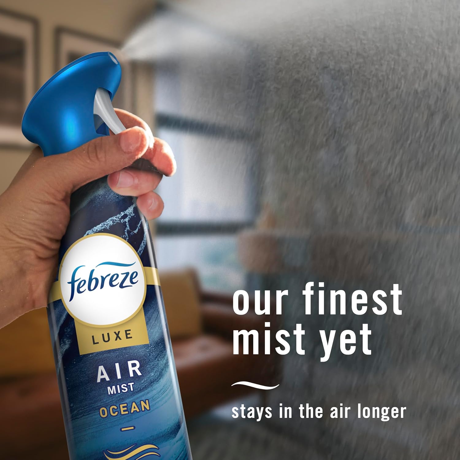 Febreze New & Improved Air Mist Ocean Air Freshener, Home and Kitchen Essentials, Odor Fighting Room Spray, 8.1 oz bottle
