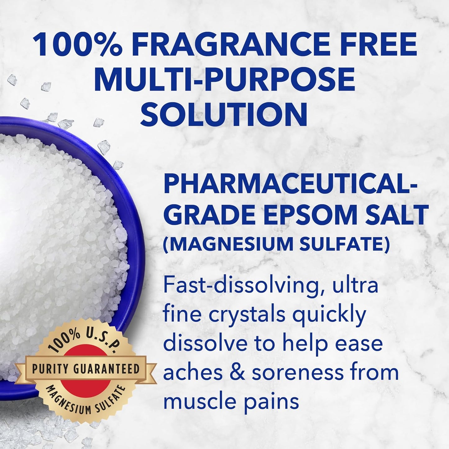 Dr Teal's Pure Epsom Salt Multipurpose Solution, Fragrance Free, Bulk Size - 19 lbs