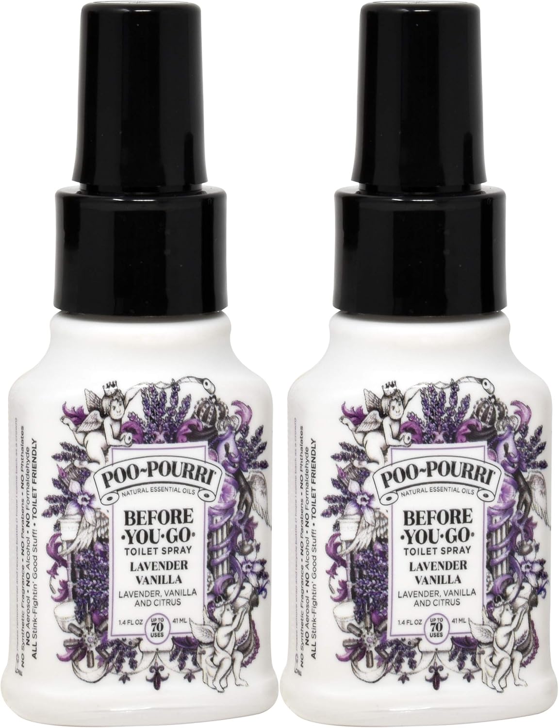 Poo-Pourri lavender vaniilla Scent Odor Eliminator 1.4 oz. Liquid. 2-pack