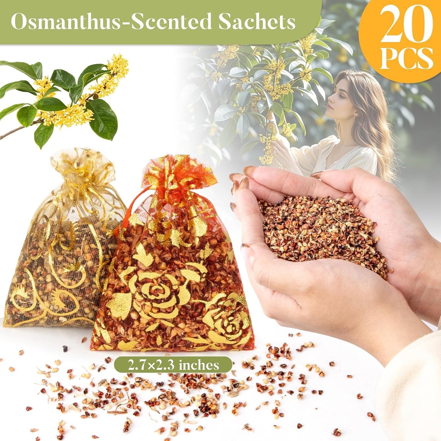 MAQIHAN Sachets for Drawers and Closets - 20 Packs Smell Fresh Scents,Olores para La Casa,Hanging Scented Bags for Home Fragrance Products,Under The Pillow,Wedding,Christmas,2.36x3.15IN