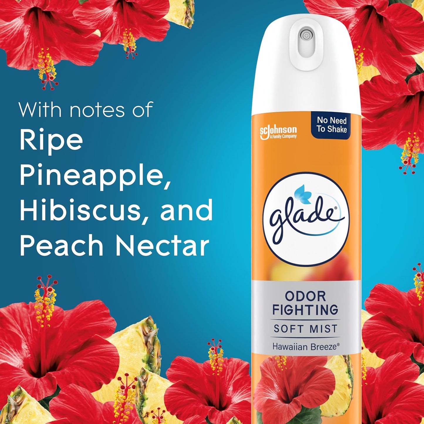 Glade Air Freshener Room Spray, Hawaiian Breeze Scent, Odor Fighting to Deliver Long Lasting Freshness, 8 Oz, 2 Count