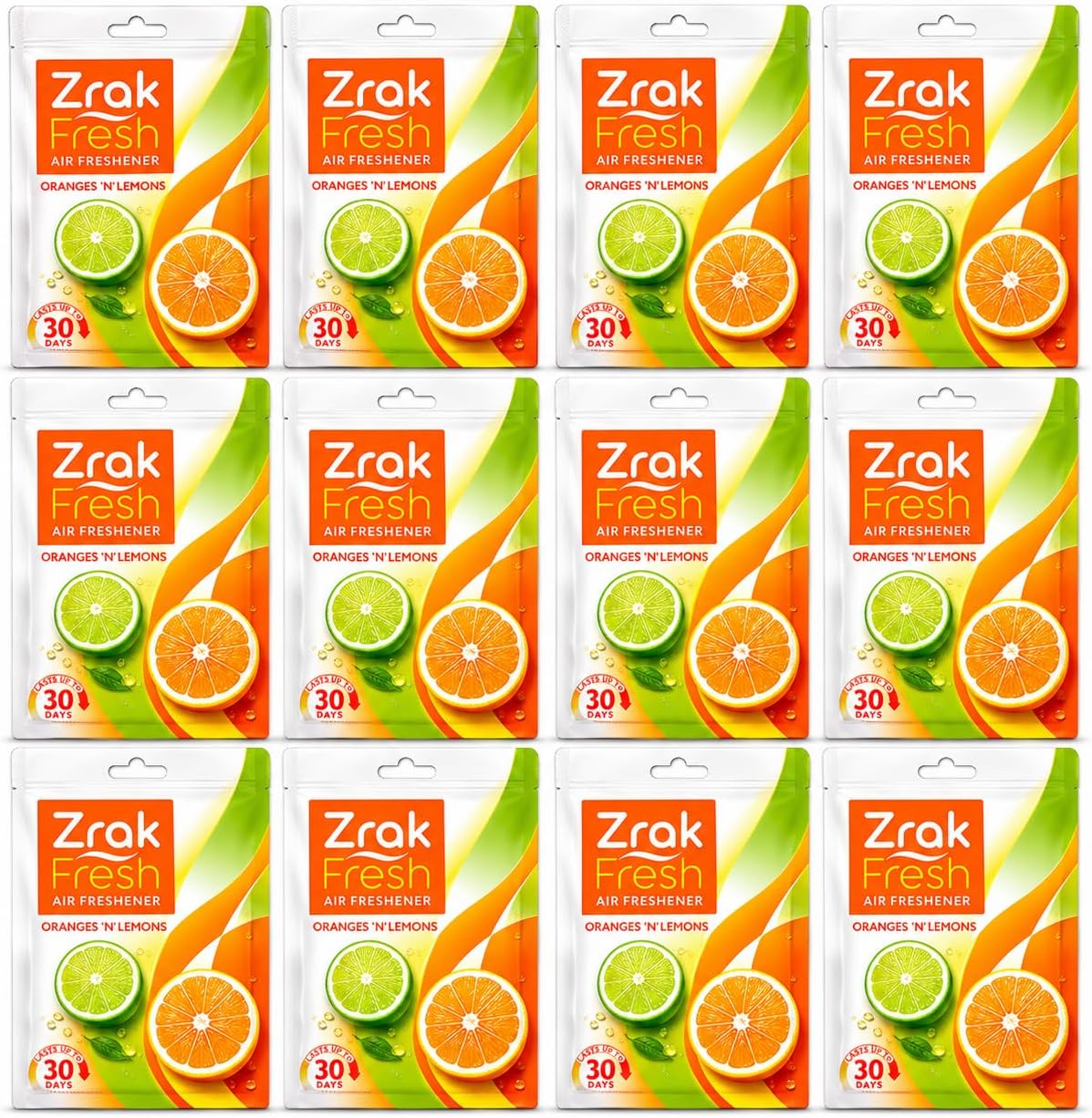 Air Freshener| Hanging Scented Sachets| for Home|Car|Shoe Area Odour Removal| Gym Bags|Drawer|Wardrobe Closet| pet Area Odour Oranges n Lemons Closet Scented Fresh Value Pack of 12 (Each10g