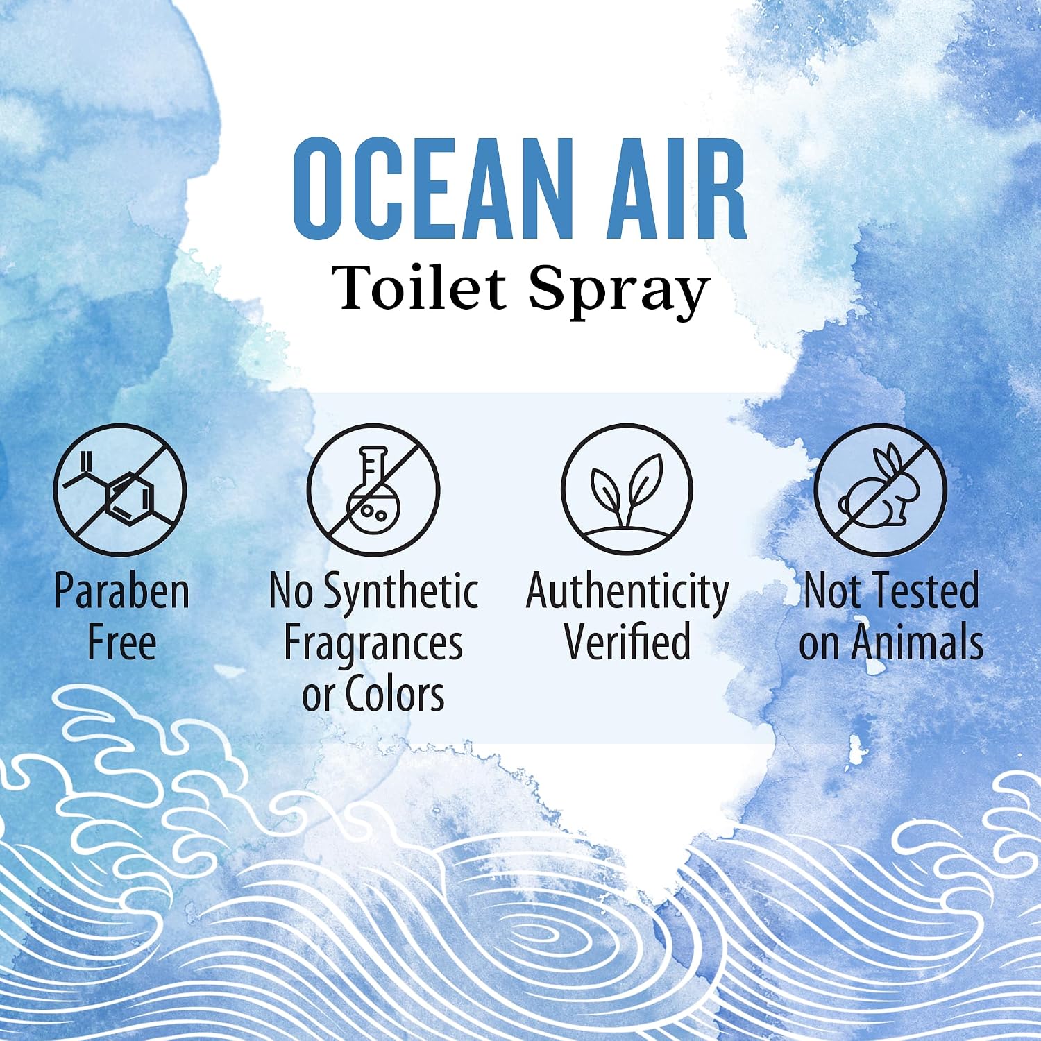 Aura Cacia Ocean Air Toilet Spray 2 Fl. oz. - Light Aroma, No Synthetic Fragrances
