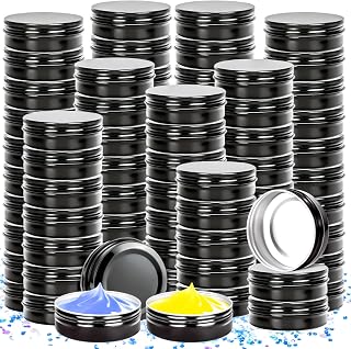50 Pack 1oz Tin Jars, 30ml Metal Tin cans, 1Ounce Aluminum tin can jar Containers with Screw Lid for Lotion Bars, Spices, Salve, Balms, Beard Balm, Toiletries, Creams, Samples, Makeup Cosmetic
