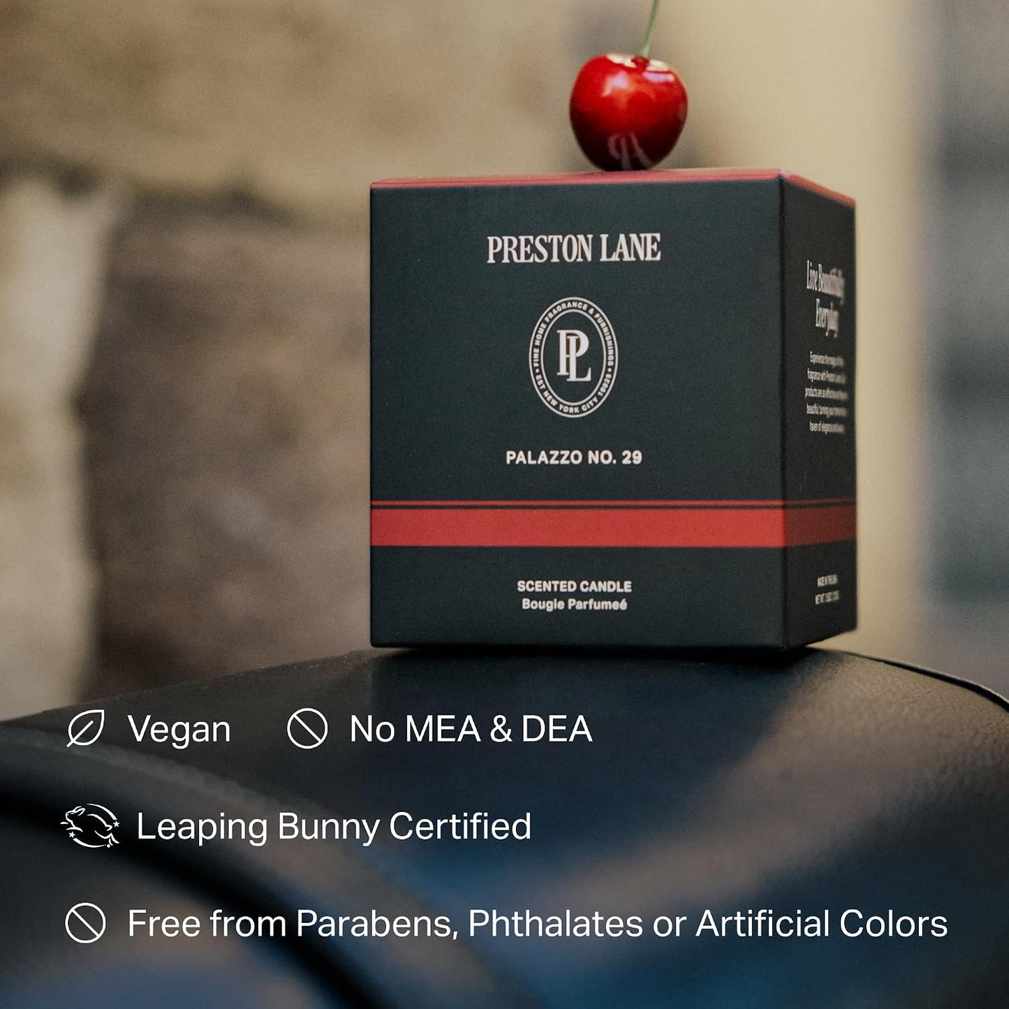 Preston Lane Luxury 2-Wick Scented Candle, Palazzo No. 29, 7.5 oz Hand-Poured in USA | Long Burn Time (20–30 Hrs), Vegan Soy Wax Blend, Decorative Glass Vessel, Fine Italian Fragrance