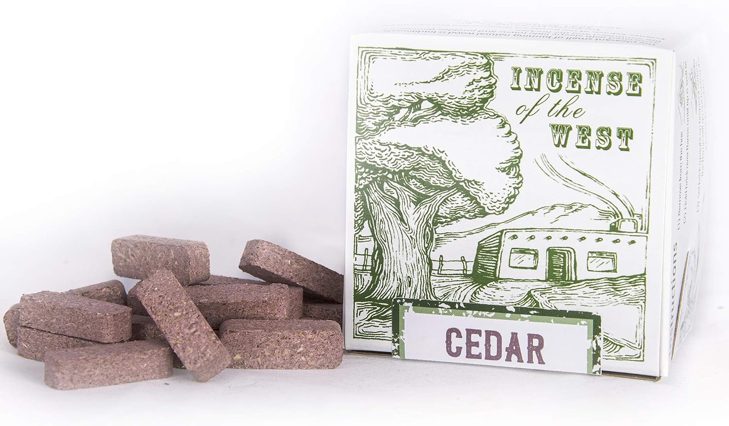 Incienso de Santa Fe - Cedar Natural Wood Incense Bricks Without Holder, 40 Count - Made in the USA