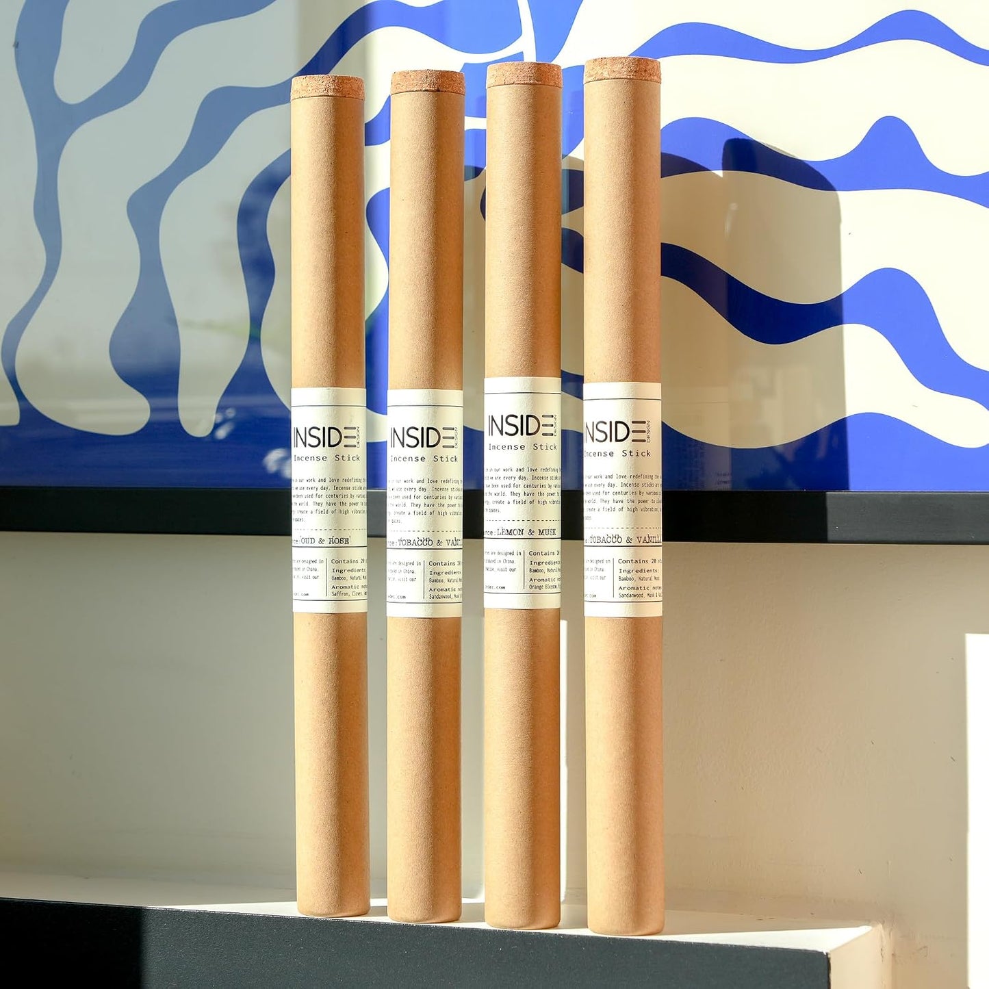 Citrus Lemon & Musk Incense Sticks – Fresh Citrus & Soft Musk Scent – 11 Inch Bamboo Core – Clean Burning, Low Smoke – Lab Tested Quality – Long Lasting – 20 Sticks