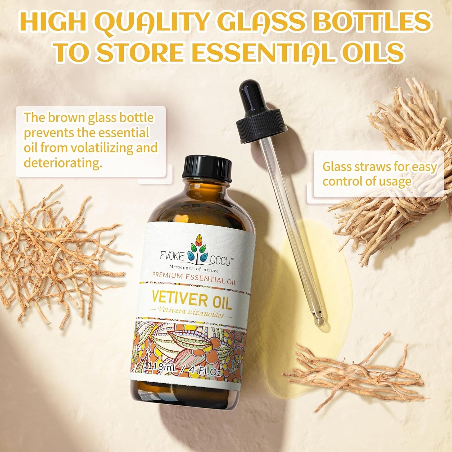 EVOKE OCCU Cedarwood Essential Oil and Vetiver Essential Oil - 4 Fl Oz