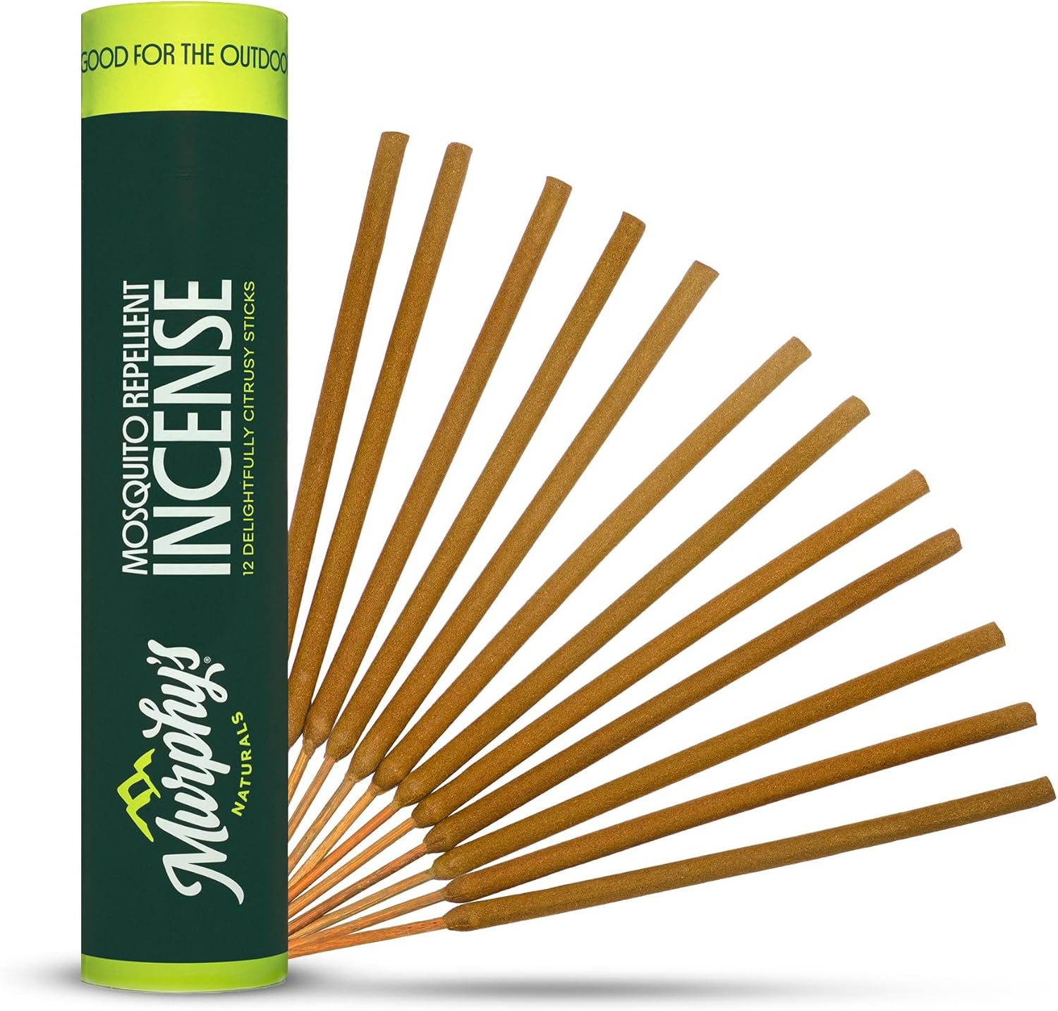 Murphy’s Naturals Mosquito Repellent Incense Sticks, 12 Count, Bug Repellent with Citronella for Patio & Camping, 2.5+ Hours per Stick
