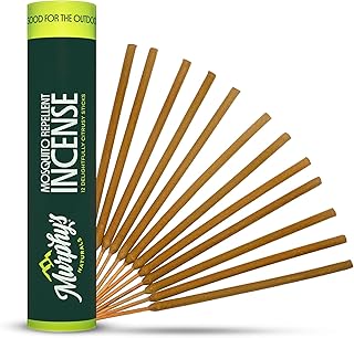 Murphy’s Naturals Mosquito Repellent Incense Sticks, 12 Count, Bug Repellent with Citronella for Patio & Camping, 2.5+ Hours per Stick